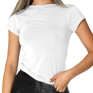 Size small, white fitted tee! Athletic feel material